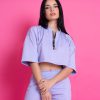 Camisa Oversize Cremallera Jogger - Lila
