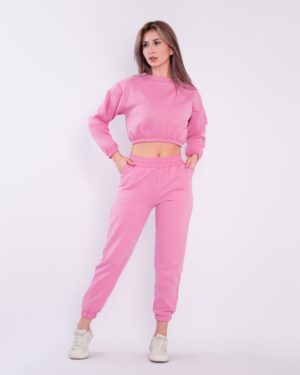 SUDADERA OVERSIZE CUELLO REDONDO - Rosada