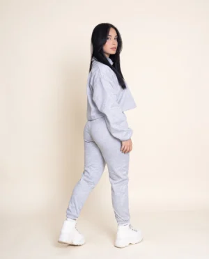 SUDADERA OVERSIZE CUELLO ALTO - Gris