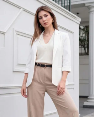 BLAZER MANGA 3/4 - Marfil