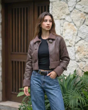 CHAQUETA CUERINA BORREGO- Cafe