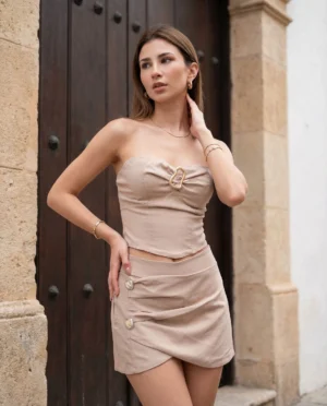 SET FALDA SHORT + STRAPLESS - Arena