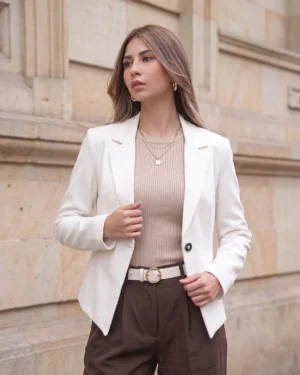 BLAZER PUNTA BOTÓN - Marfil