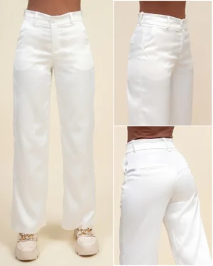 PANTALON SATINADO - Blanco
