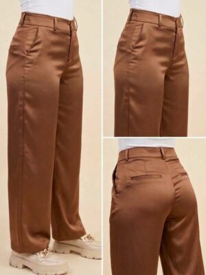 PANTALON SATINADO - Café