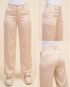 PANTALON SATINADO - Nude