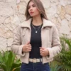 CHAQUETA CUERINA OVEJERA- Nude