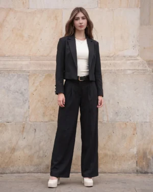 CONJUNTO BLAZER CORTO - Negro